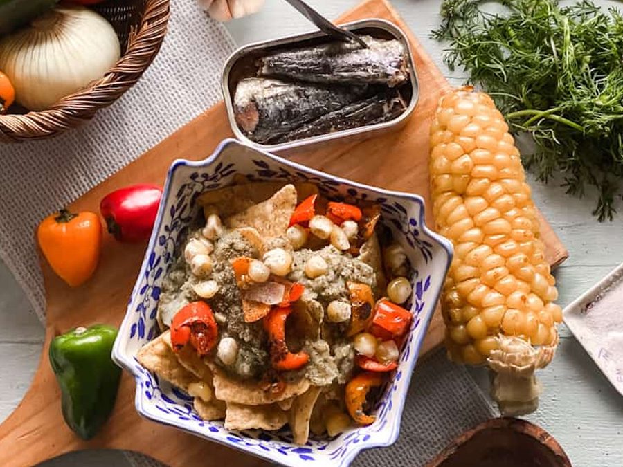 Tortilla Chips with Santo Amaro Sardines and green sauce